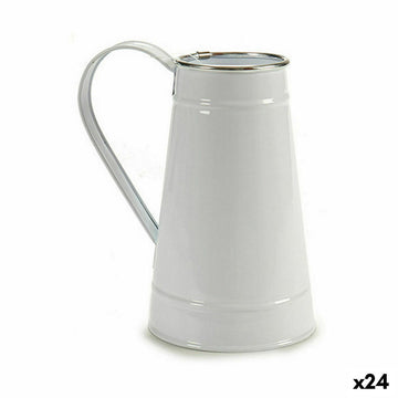 Macetero Ibergarden Blanco Plateado Metal Lechera 17 x 18,5 x 11,3 cm 17 x 19,5 x 11,3 cm (24 Unidades)