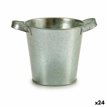 Macetero Ibergarden Plateado Zinc Cubo 20 x 14 x 16,2 cm (24 Unidades)