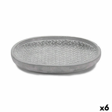 Plato para Maceta Ibergarden Gris Cemento Con relieve 28 x 4 x 23 cm (6 Unidades)