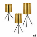 Set de Maceteros Gift Decor Negro Dorado Metal 11,5 x 28,5 x 11,5 cm (6 Unidades)