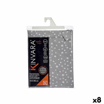 Mantel antimanchas Kinvara Blanco Gris Jacquard Antimanchas Lunares 140 x 180 cm (8 Unidades)