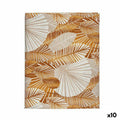 Mantel antimanchas Kinvara Marrón Dorado Loneta Antimanchas Hojas 140 x 180 cm (10 Unidades)