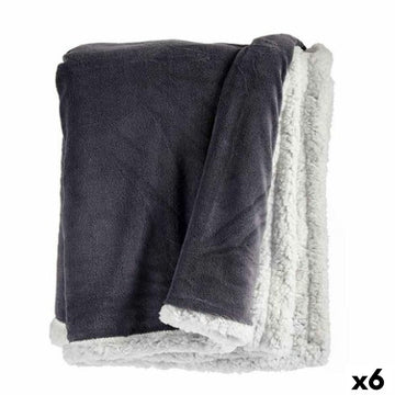 Manta Gift Decor Blanco Gris 130 x 1 x 170 cm (6 Unidades)