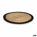 Salvamantel Gift Decor Negro Natural Fibra natural 30 x 1 x 30 cm (48 Unidades)