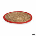 Salvamantel Gift Decor Rojo Natural Fibra natural 35 x 1 x 35 cm (48 Unidades)