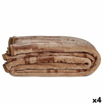 Manta Gift Decor Beige 220 x 240 x 0,5 cm (4 Unidades)