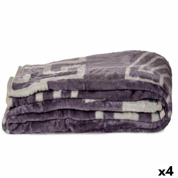 Manta Gift Decor Gris 220 x 240 x 0,5 cm (4 Unidades)