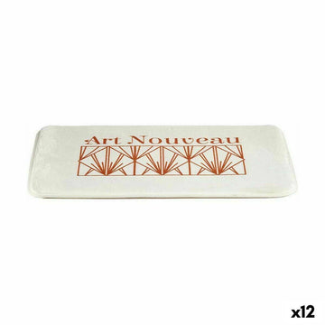 Alfombra de baño Berilo Art Nouveau Blanco Bronce PVC 40 x 1,5 x 60 cm (12 Unidades)
