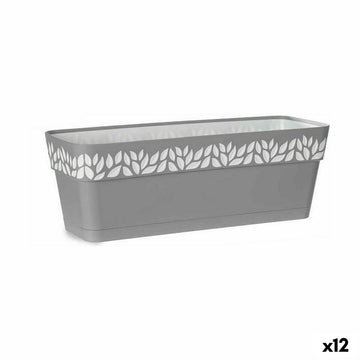 Jardinera Stefanplast Cloe Gris Plástico 49,5 x 17 x 19 cm (12 Unidades)