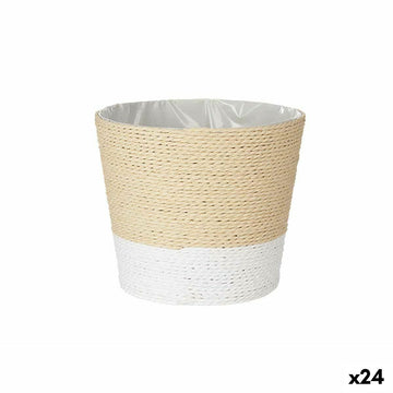 Macetero Ibergarden Blanco Cuerda Plástico 19,5 x 17,5 x 19,5 cm 19,5 x 16,5 x 19,5 cm (24 Unidades)