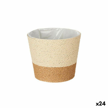 Macetero Ibergarden Marrón Cuerda Plástico 19,5 x 17,5 x 19,5 cm 19,5 x 16,5 x 19,5 cm (24 Unidades)