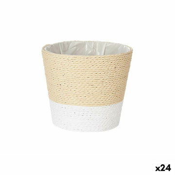 Macetero Ibergarden Blanco Cuerda Plástico 16 x 14,5 x 16 cm (24 Unidades)