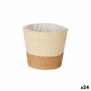 Macetero Ibergarden Marrón Cuerda Plástico 16 x 14,5 x 16 cm (24 Unidades)