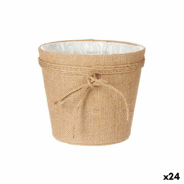 Macetero Ibergarden Marrón Tela Lazo 19,5 x 17,5 x 19,5 cm 19 x 17 x 20 cm (24 Unidades)