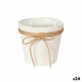 Macetero Ibergarden Blanco Marrón Tela Lazo 16 x 15 x 16 cm 16 x 15 x 17 cm (24 Unidades)