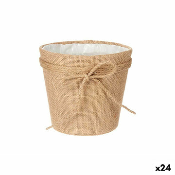 Macetero Ibergarden Marrón Tela Lazo 16 x 15 x 16 cm 16 x 15 x 17 cm (24 Unidades)