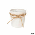 Macetero Ibergarden Blanco Marrón Tela Lazo 11 x 11 x 12 cm 11 x 10,5 x 11 cm (24 Unidades)
