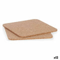 Set de salvamanteles Kinvara Natural Corcho 18 x 1 x 18 cm 18 x 0,5 x 18 cm Salvamantel (12 Unidades)