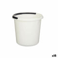 Cubo con Asa Blanco Antracita 10 L 30 x 28,5 x 30 cm (18 Unidades)