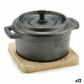 Cazuela Kinvara Marrón Negro Madera Bambú Hierro forjado 13 x 8,5 x 10 cm 10 x 8.5 x 13 cm 13 x 10 x 8,5 cm (12 Unidades)