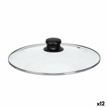 Tapa para Olla Kinvara Transparente Plateado Plata Metal Vidrio Acero Inoxidable Cristal Acero 26 cm 26,5 x 5 x 26,5 cm (12 Unid