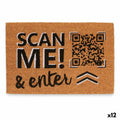 Felpudo Gift Decor Scan Me! Amarillo Azul Blanco Rojo Natural PVC Fibra de coco 60 x 1 x 40 cm (12 Unidades)