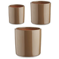 Set de Macetas Ibergarden Taupé Arcilla Cilindro Ø 14 cm Ø 22 cm Ø 17 cm 22 x 19 x 22 cm 3 Piezas