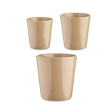Set de Macetas Ibergarden Beige Arcilla Cónica Ø 14 cm Ø 22 cm Ø 17 cm 22 x 21 x 22 cm 3 Piezas