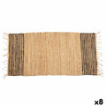 Alfombra Gift Decor Negro Natural Rayas 70 x 1 x 140 cm (8 Unidades)
