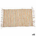 Alfombra Gift Decor Blanco Natural Rayas 60 x 1 x 90 cm (12 Unidades)