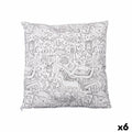 Cojín Pincello Blanco Negro 43 x 13 x 43 cm Para pintar (6 Unidades)