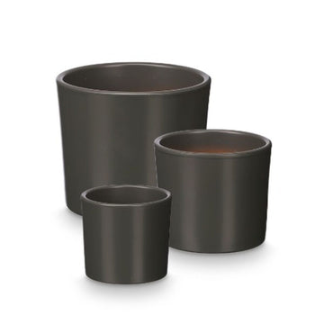 Set de Macetas Ibergarden Antracita Arcilla Ø 14 cm Ø 22 cm Ø 17 cm 3 Piezas