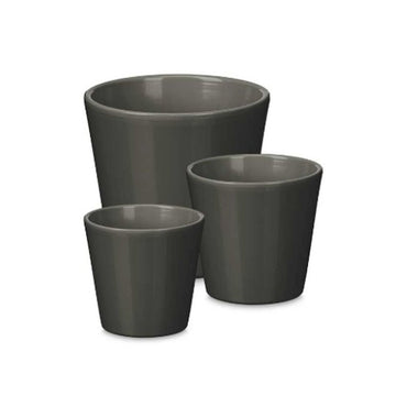 Set de Macetas Ibergarden Antracita Arcilla Ø 14 cm Ø 22 cm Ø 17 cm 3 Piezas