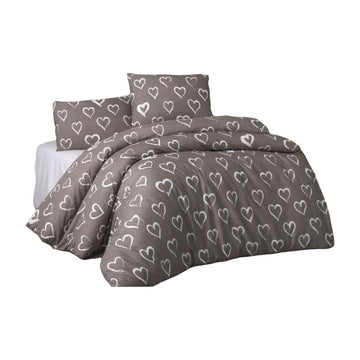 Juego de funda nórdica Marrón Cama de 200 3 Piezas