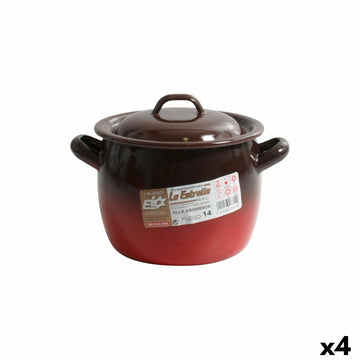 Olla con Tapa La Estrella Fuego ø 12 x 11 cm (4 Unidades)