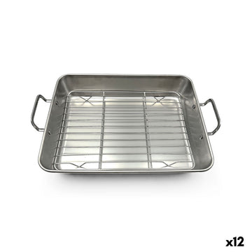 Bandeja para Horno Quttin Plateado Acero 30 x 24 x 5,5 cm (12 Unidades)