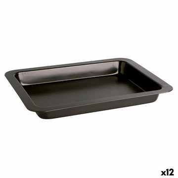 Bandeja para Horno Quid Sweet Grey Negro Metal 36 x 24 x 4 cm (12 Unidades)