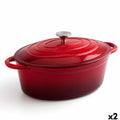 Cacerola Con Tapa Bidasoa Fierro Rojo 4,3 L 30 x 23 cm (2 Unidades)