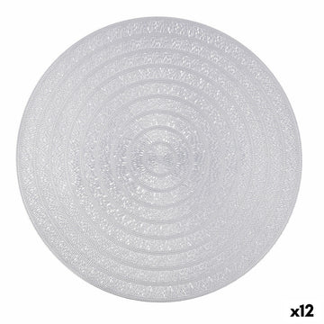 Salvamantel Quid Habitat Plateado Plástico Ø 38 cm (12 Unidades)