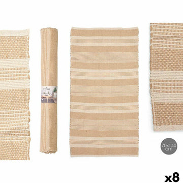 Alfombra Gift Decor Blanco Marrón 70 x 140 cm (8 Unidades)