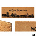 Felpudo Gift Decor My home Natural PVC Fibra de coco 120 x 1 x 40 cm 40 x 10 x 120 cm (6 Unidades)