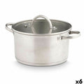 Cacerola con Tapa de Cristal Kinvara Plateado 3,8 L 29 x 12 x 22 cm 29 x 16 x 22 cm Inducción (6 Unidades)