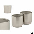 Set de Macetas Gift Decor Plateado Hierro 18 x 16,5 x 18 cm 16 x 15,5 x 16 cm (6 Unidades)