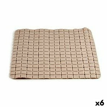 Alfombra de baño Berilo Beige PVC 0,03 x 50 x 50 cm (6 Unidades)