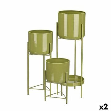 Set de Maceteros Gift Decor Verde Hierro 3 Piezas (2 Unidades)