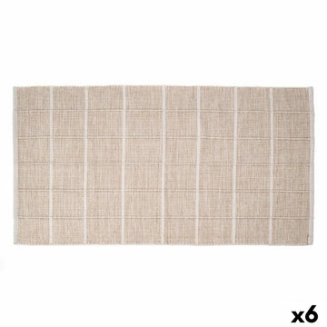 Alfombra Gift Decor Beige Cuadros 140 x 80 cm (6 Unidades)